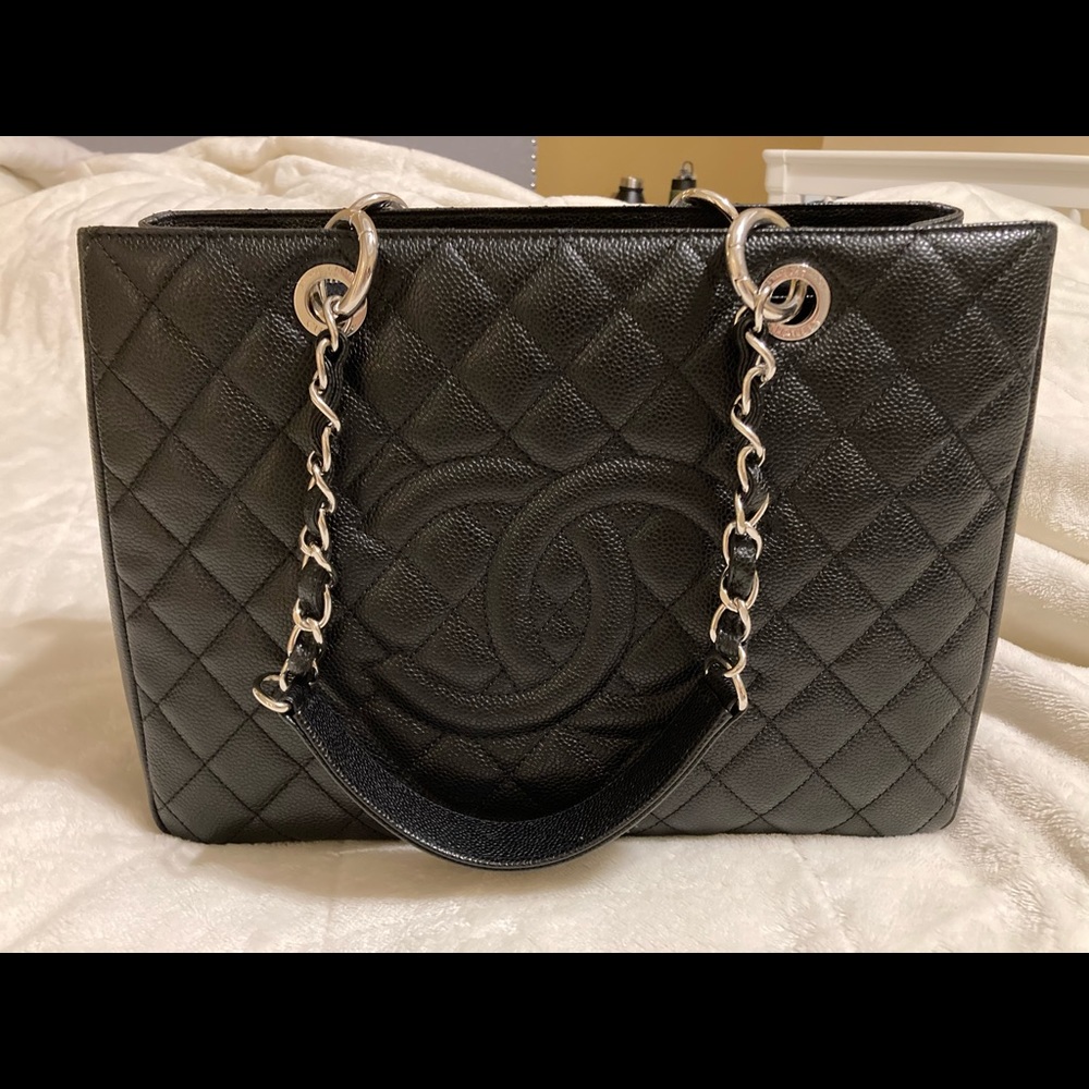 Chanel Caviar Quilted Grand shopping tote GST
